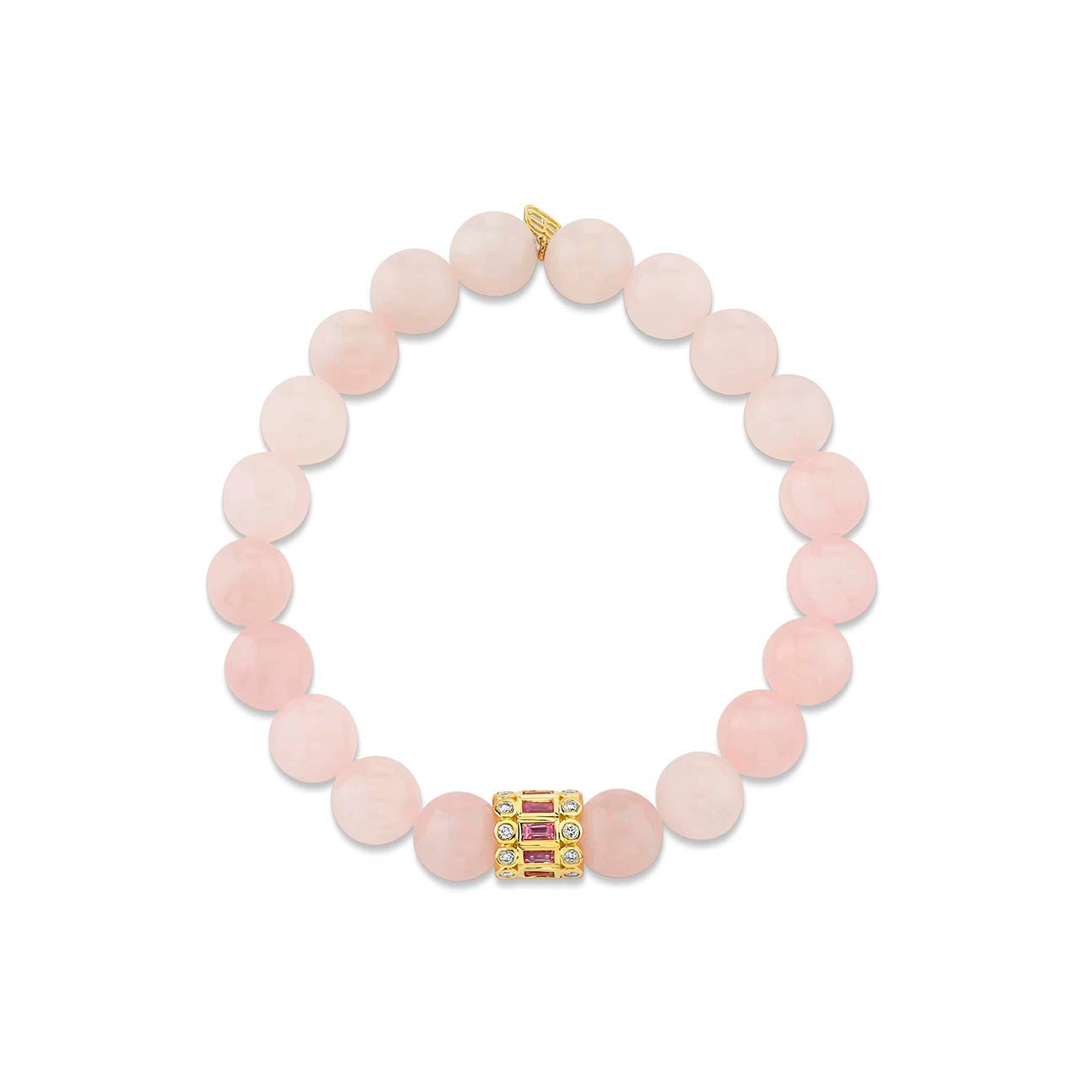 14K YG Rose Quartz Beaded popular Bracelet