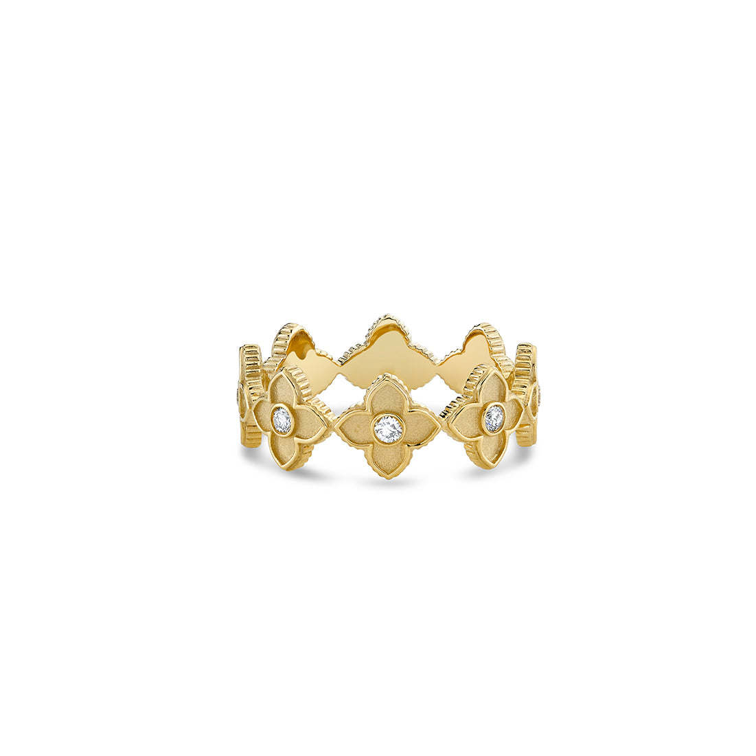 Shop 14k Gold & Diamond Satin Moroccan Flower Eternity Ring