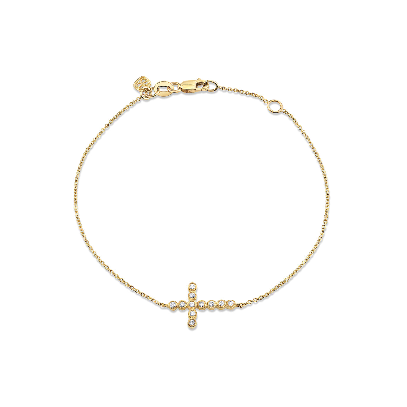 Gold & Diamond Cross Bracelet