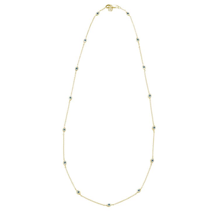 Sydney Evan | Shop Sydney Evan 14K Pure Gold Evil Eye Link on Gold Beads