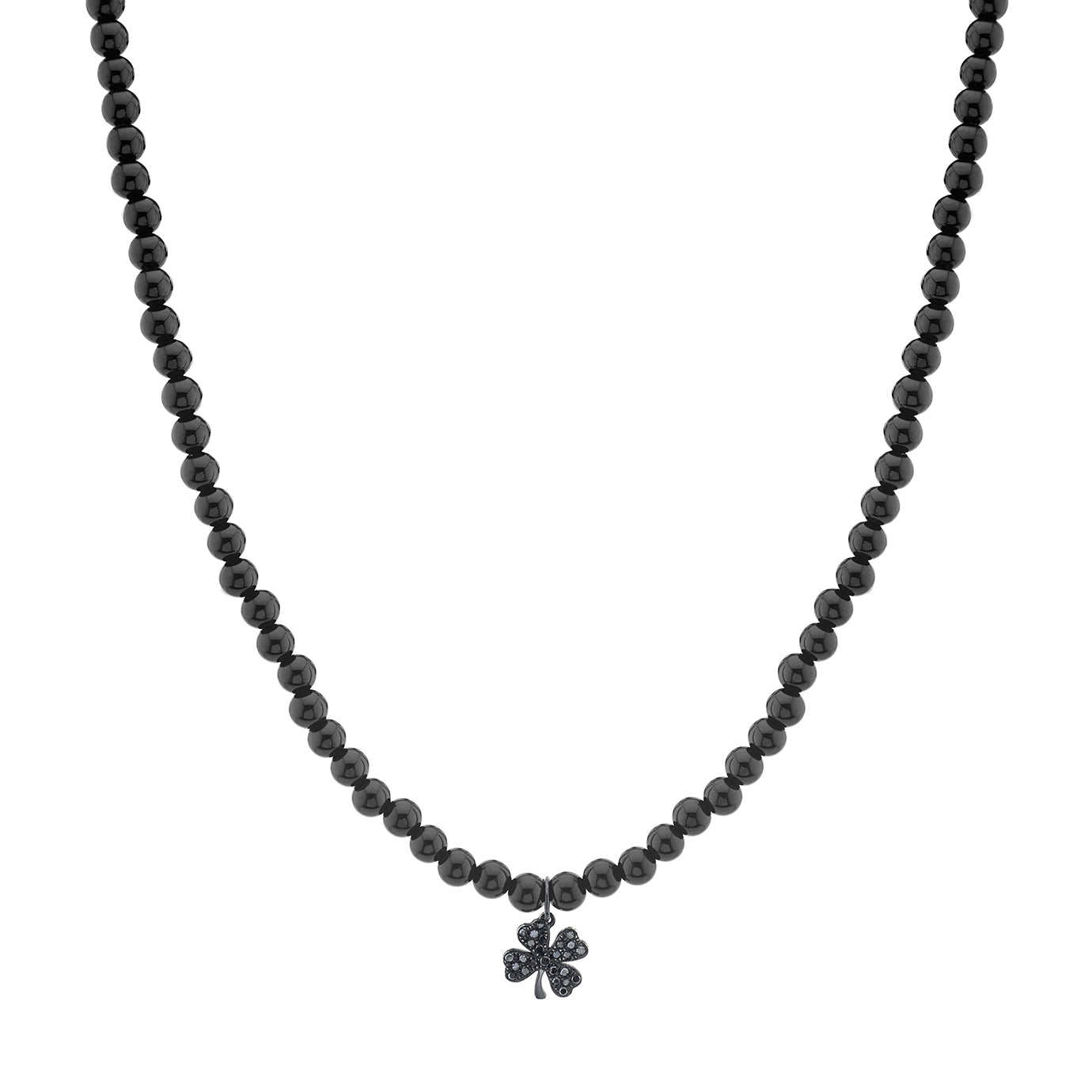 Shop Sydney Evan Men's Collection Black Rhodium & Black Diamond Clover