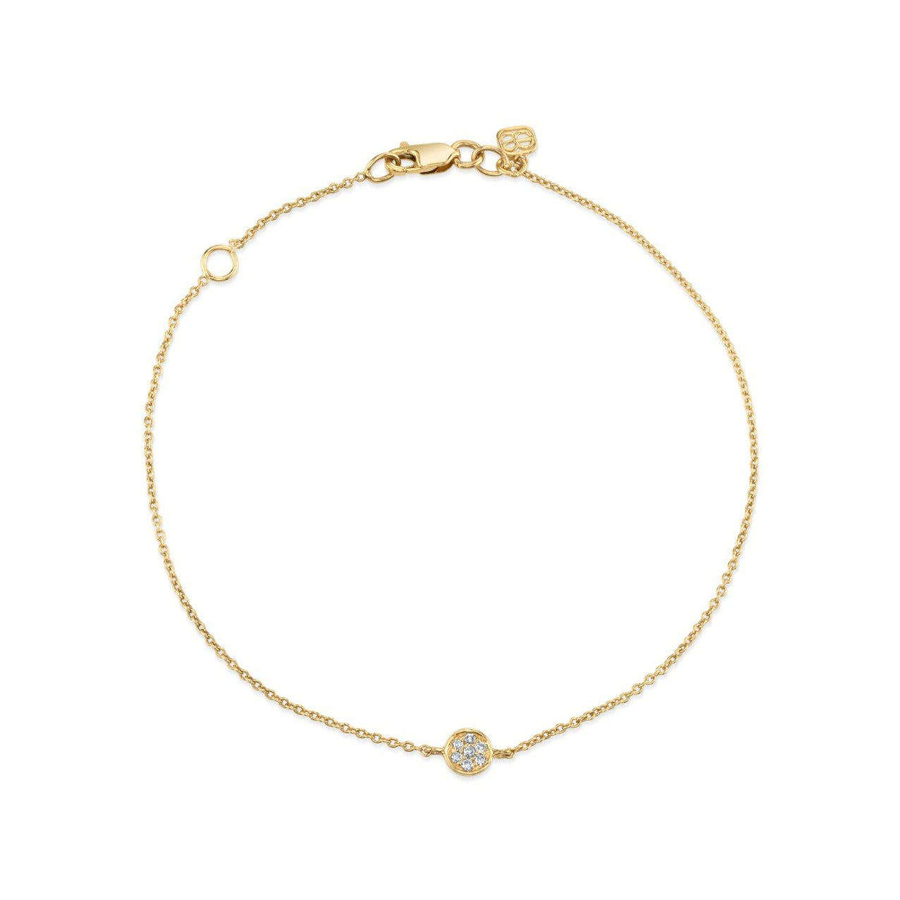 Diamond Mini Letter Disc Bracelet - U for Women