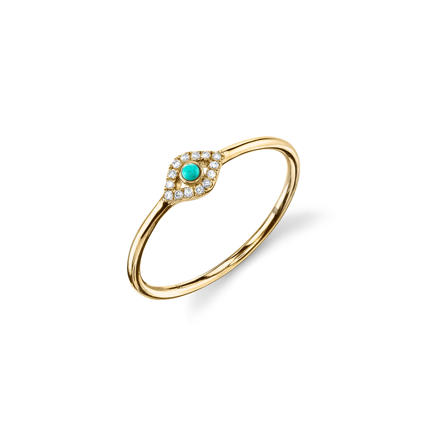 Shop Sydney Evan 14k Gold & Diamond Small Bezel Evil Eye Ring