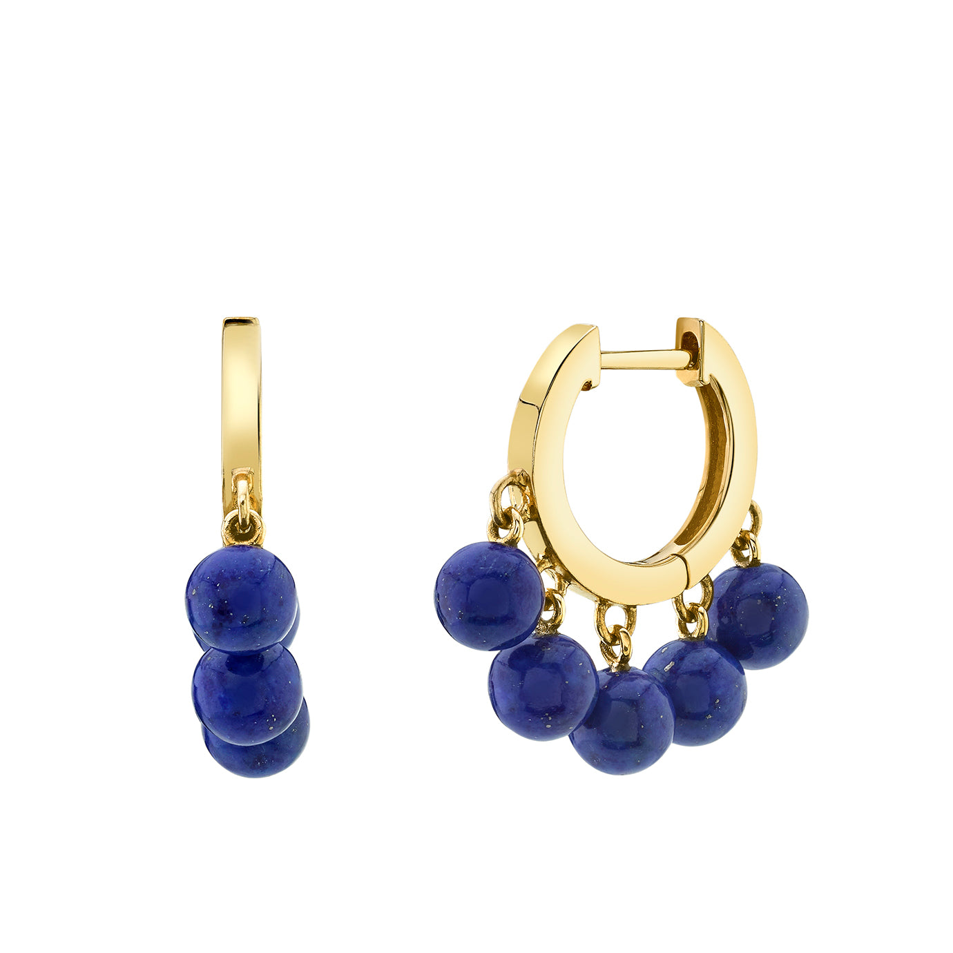 Gold Hoop Earrings With lapis lazuli Drops, Huggie Hoops, Simple Hoop, Natural Stone Ear high quality Charm, Navy Blue Earrings