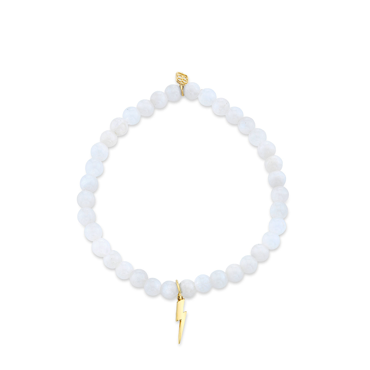 Shop Sydney Evan 14k Pure Gold Lightning Bolt on Moonstone from the