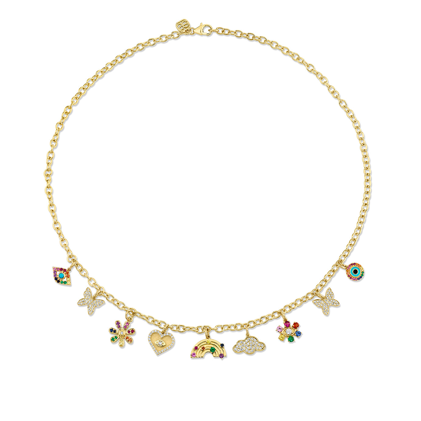 Louis Vuitton Rainbow Charms Necklace - Silver-Tone Metal Pendant