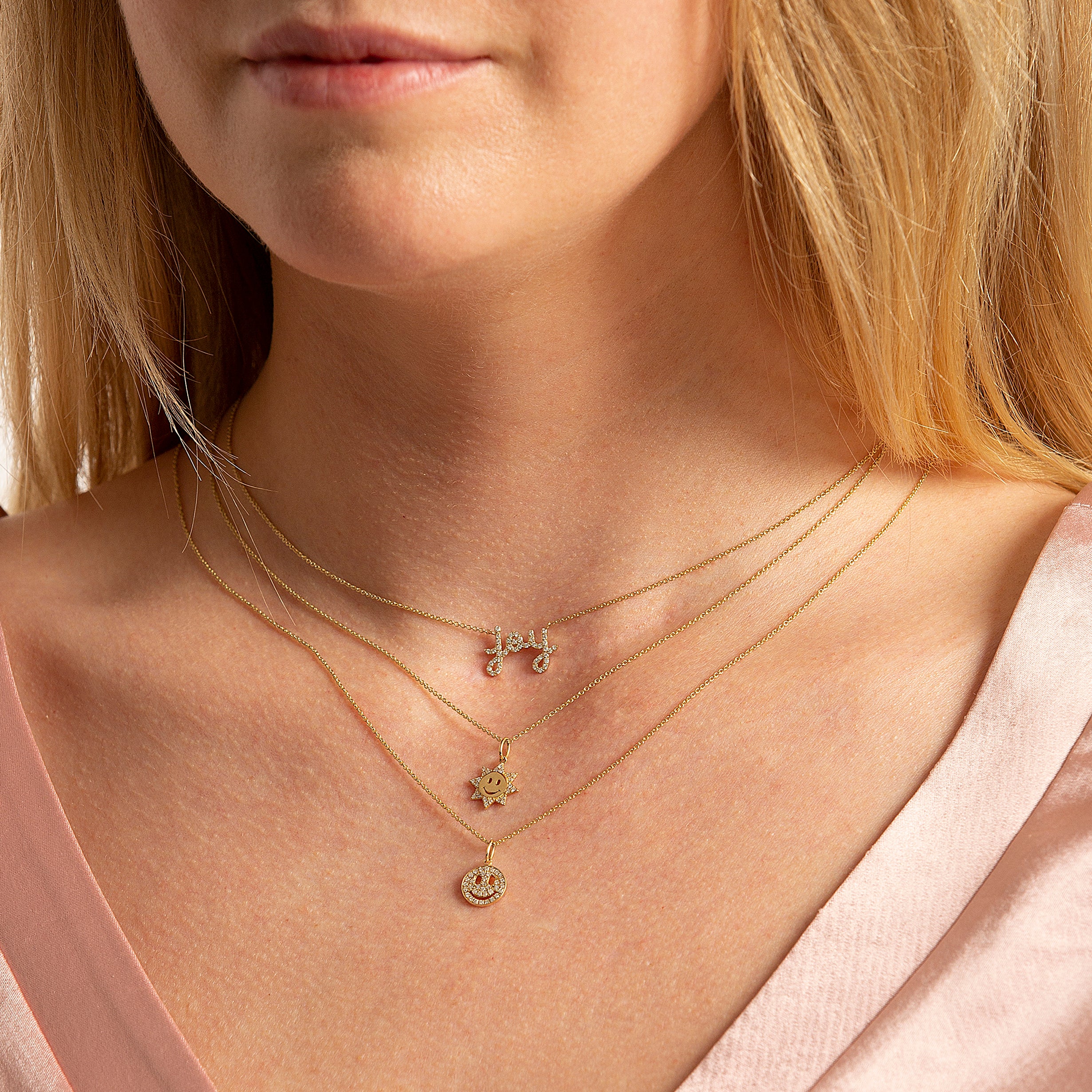 Sydney Evan | Shop Sydney Evan 14kGold & Diamond Small Love Necklace | 14K White Gold