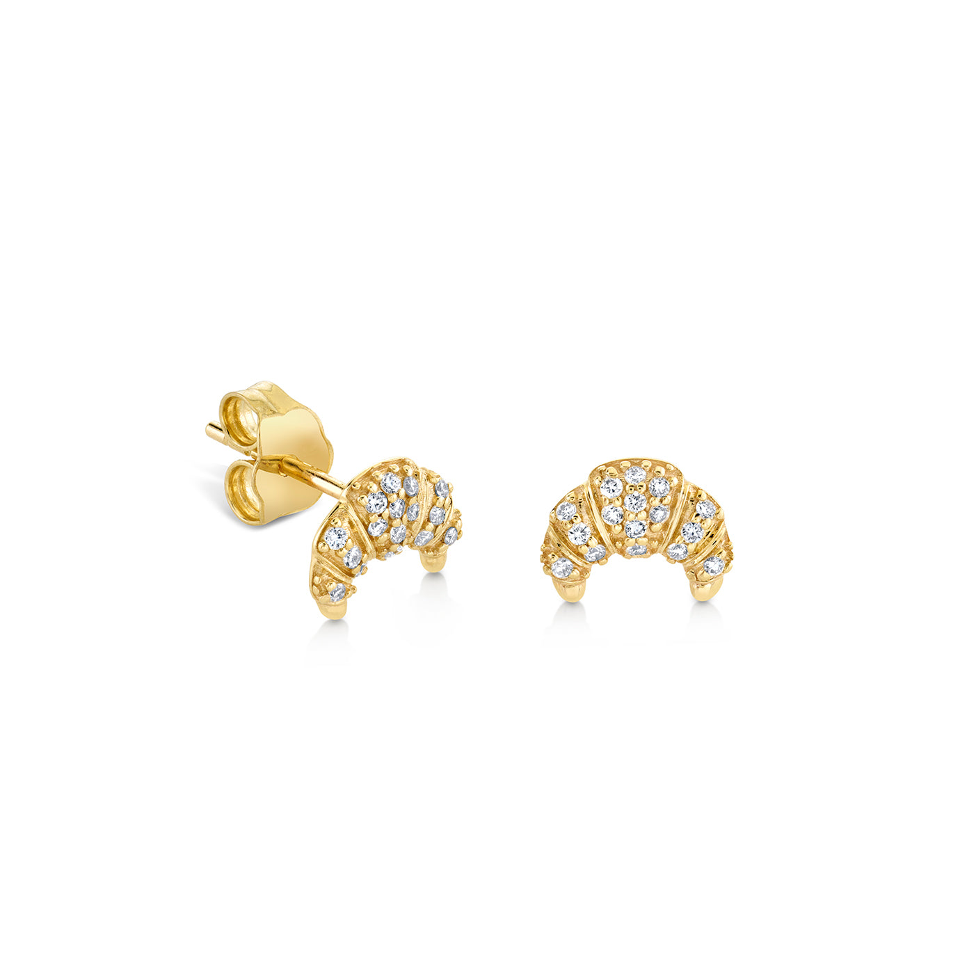 Shop Sydney Evan 14k Gold & Diamond Small Croissant Stud