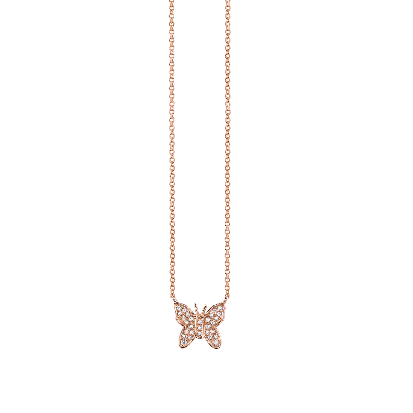 14K Solid Gold Two Tone Butterfly Necklace shops - Adjustable Length