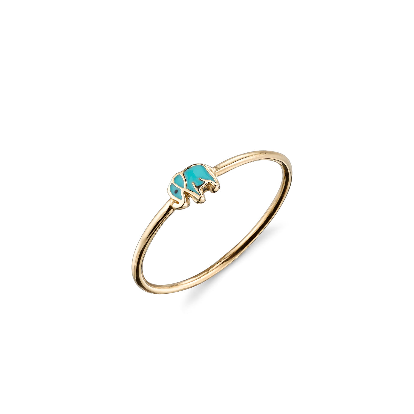 14K Gold Elephant Ring, Stacking Dainty Band 14K Rose Gold / 4 1/2