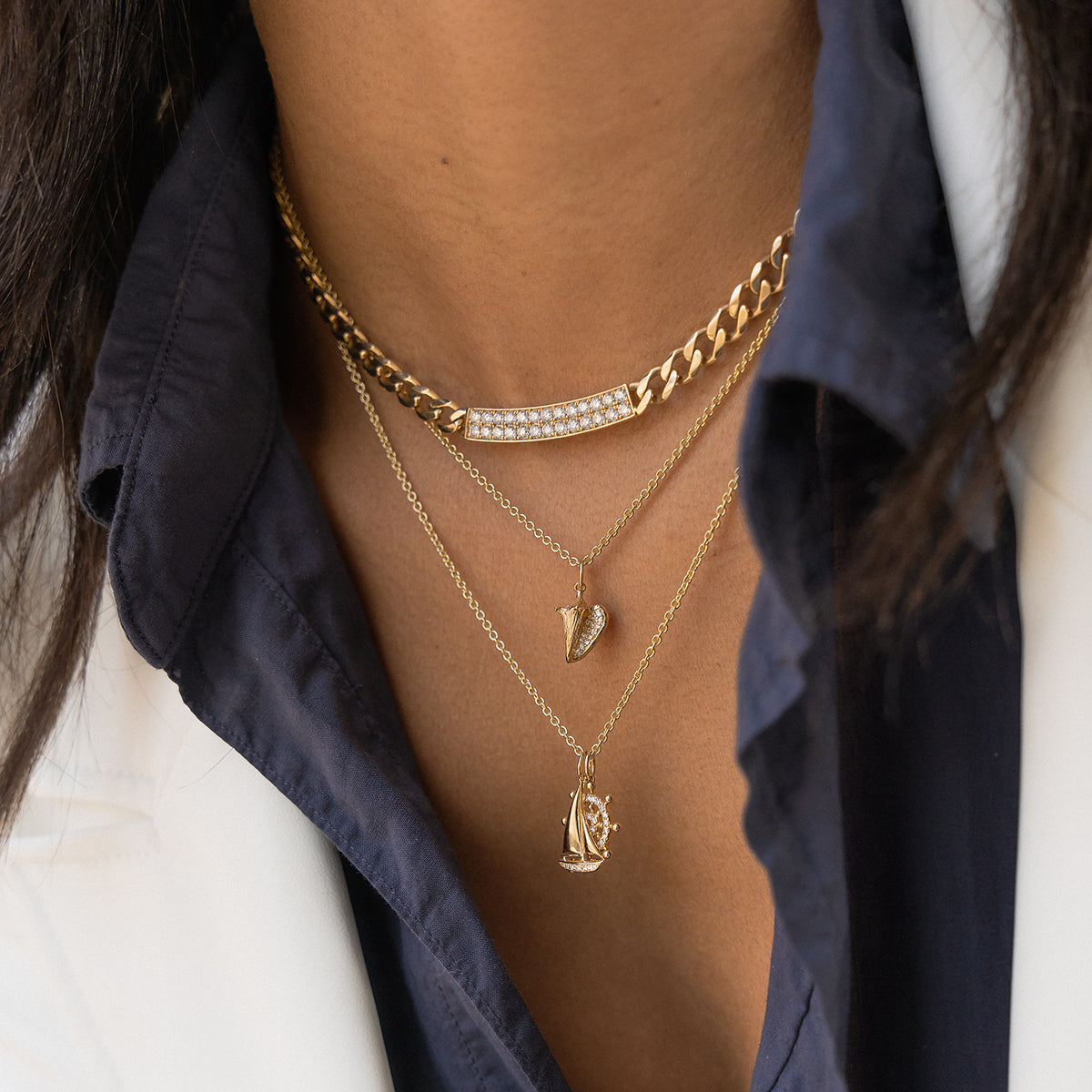 Sydney Evan | Shop Sydney Evan 14K Gold & Diamond Gold Digger Necklace