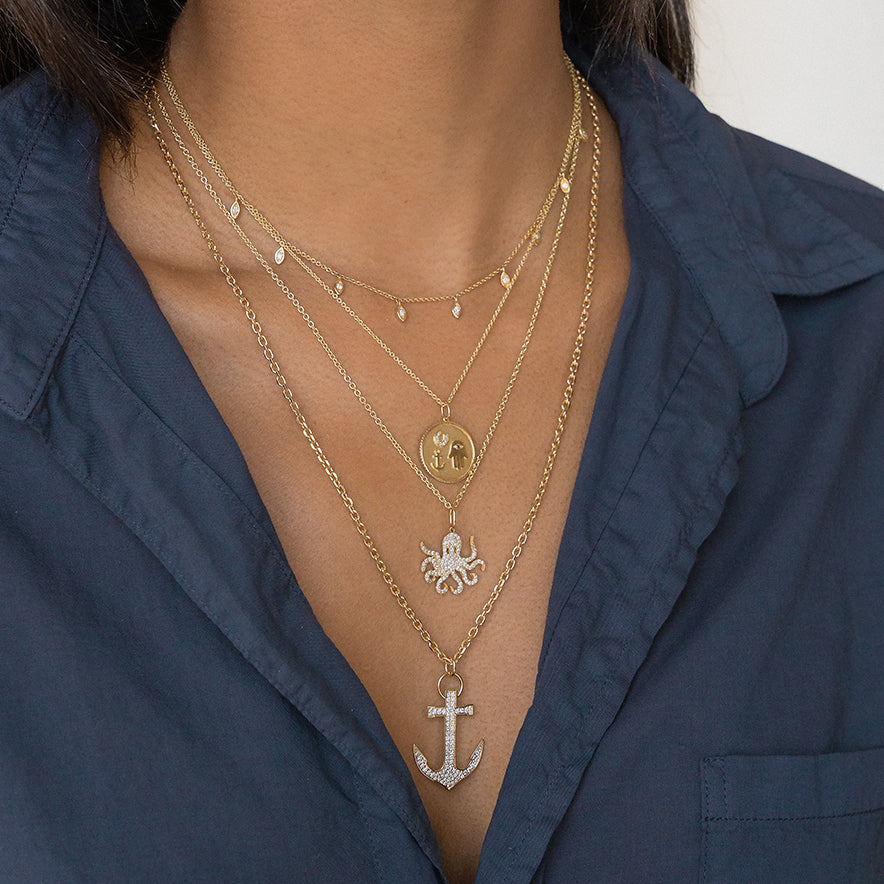 Sydney Evan | Shop Sydney Evan 14K Gold & Diamond Celestial Multi-Charm Necklace