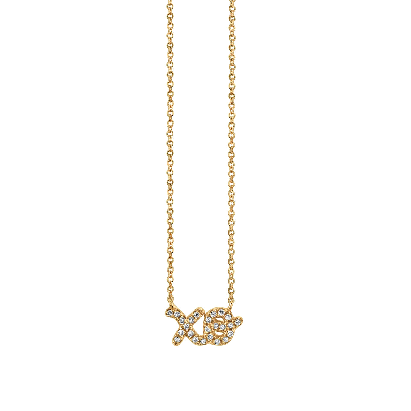 Diamond XO Necklace Gold