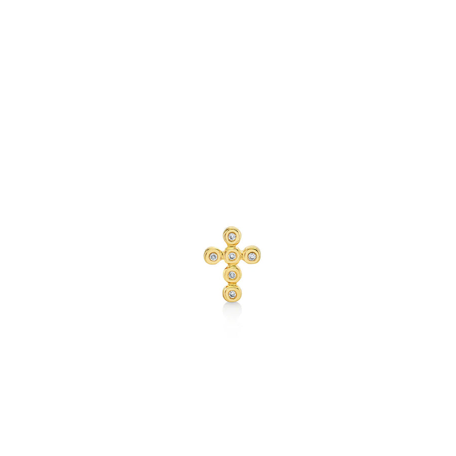 Gold & Diamond Cross Stud - Sydney Evan Fine Jewelry