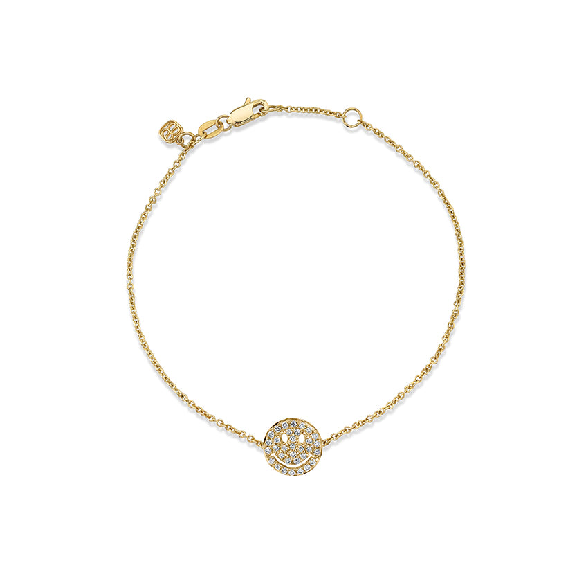 Gold & Diamond Happy Face Bracelet - Sydney Evan Fine Jewelry