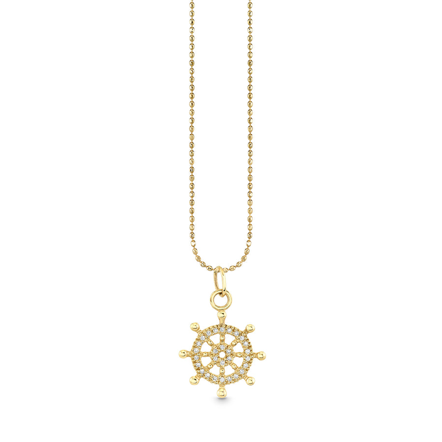 Gold & Diamond Ship's Wheel Charm - Sydney Evan Fine Jewelry
