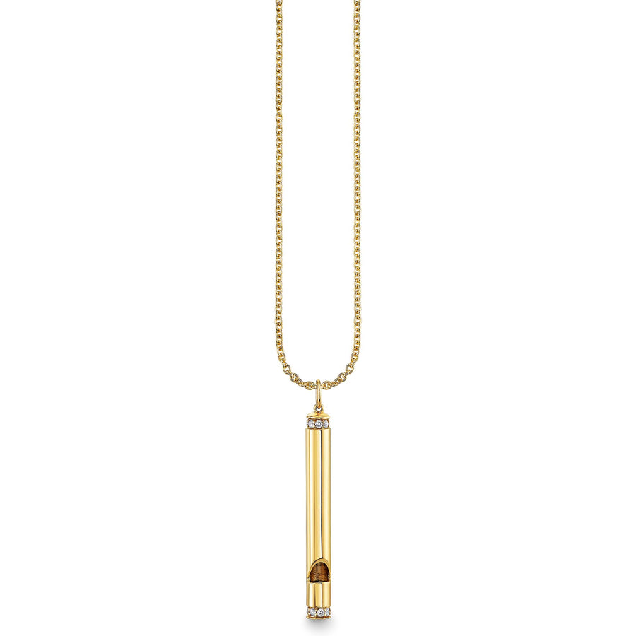 Gold & Diamond Thin Whistle Charm - Sydney Evan Fine Jewelry