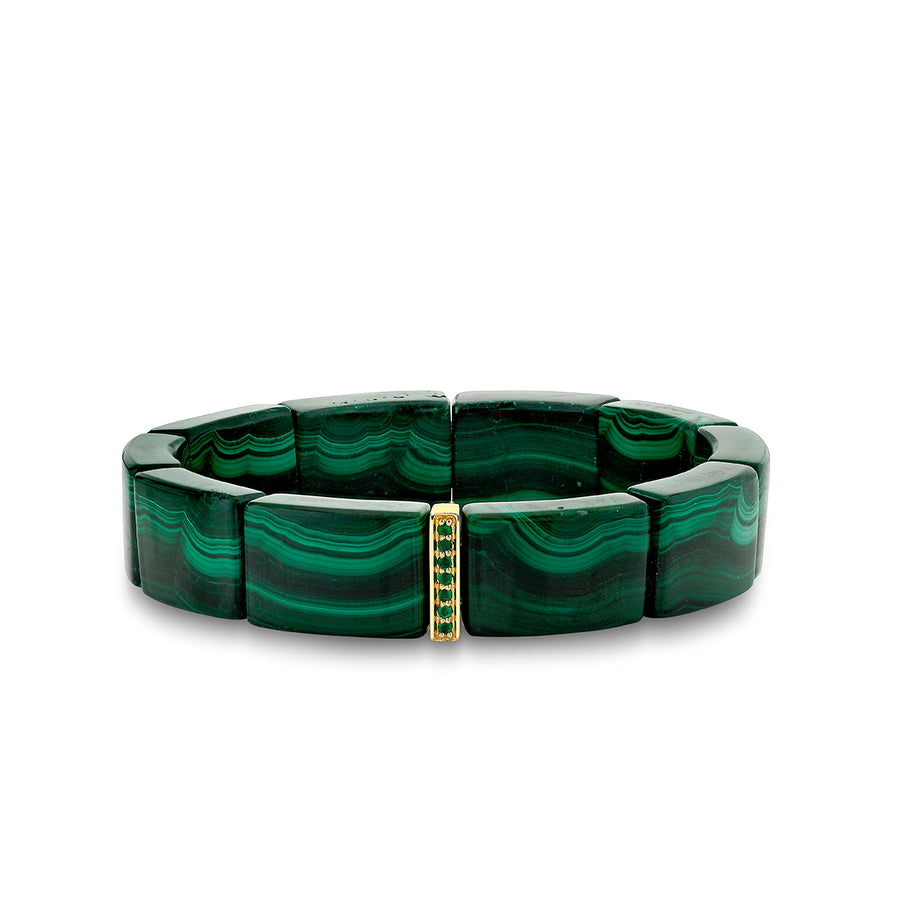 Gold & Green Sapphire Single Row Spacer On Malachite - Sydney Evan Fine Jewelry