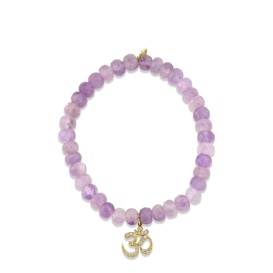 Gold & Diamond Om on Lavender Amethyst - Sydney Evan Fine Jewelry