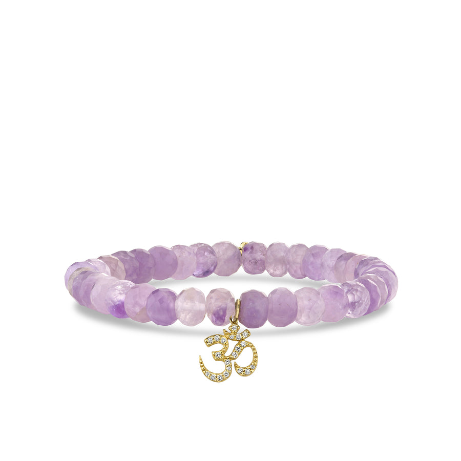 Gold & Diamond Om on Lavender Amethyst - Sydney Evan Fine Jewelry