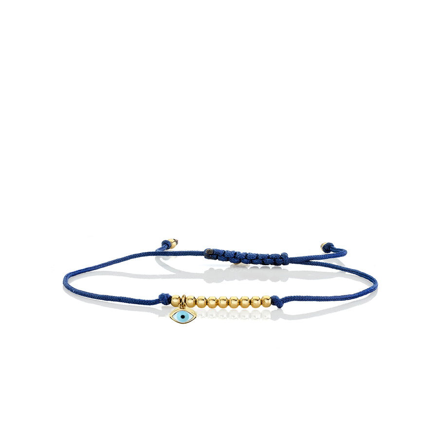 Gold & Enamel Mini Evil Eye Cord Bracelet - Sydney Evan Fine Jewelry