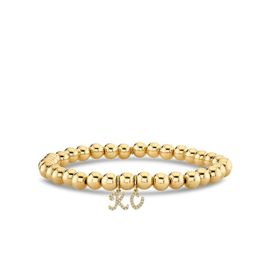 Gold & Diamond KC on Gold Beads - Sydney Evan Fine Jewelry