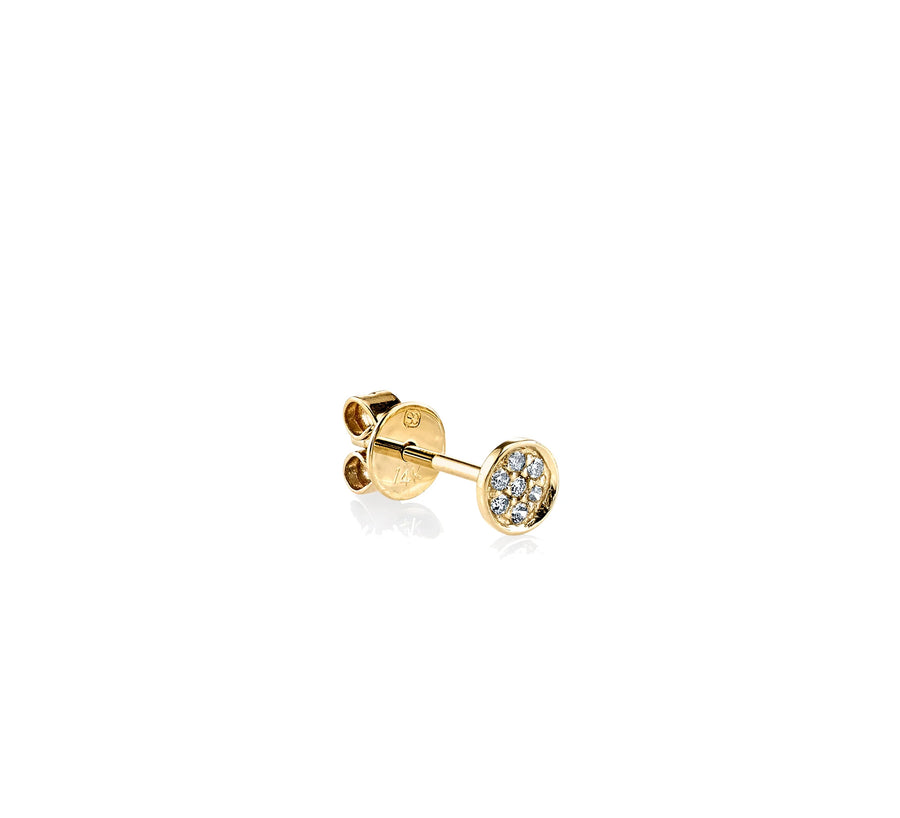 Kids Collection Gold & Diamond Pave Tiny Disc Stud - Sydney Evan Fine Jewelry