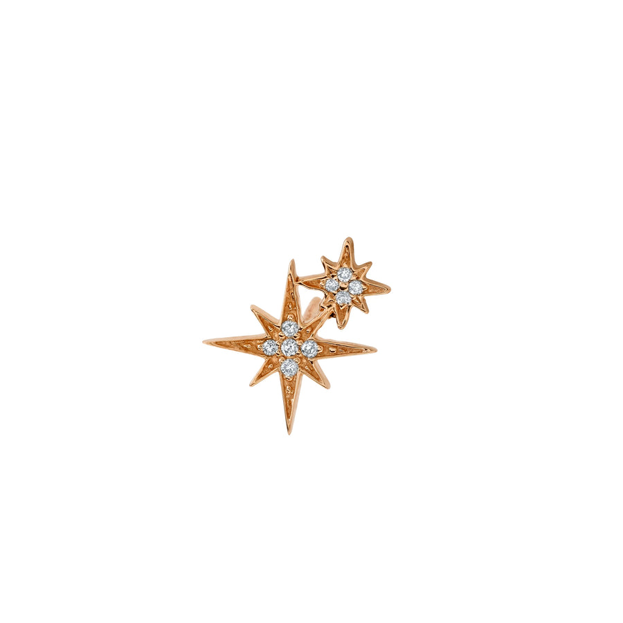 Gold & Diamond Double Starburst Stud - Sydney Evan Fine Jewelry