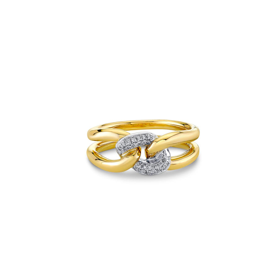 Gold & Diamond Small Link Ring - Sydney Evan Fine Jewelry
