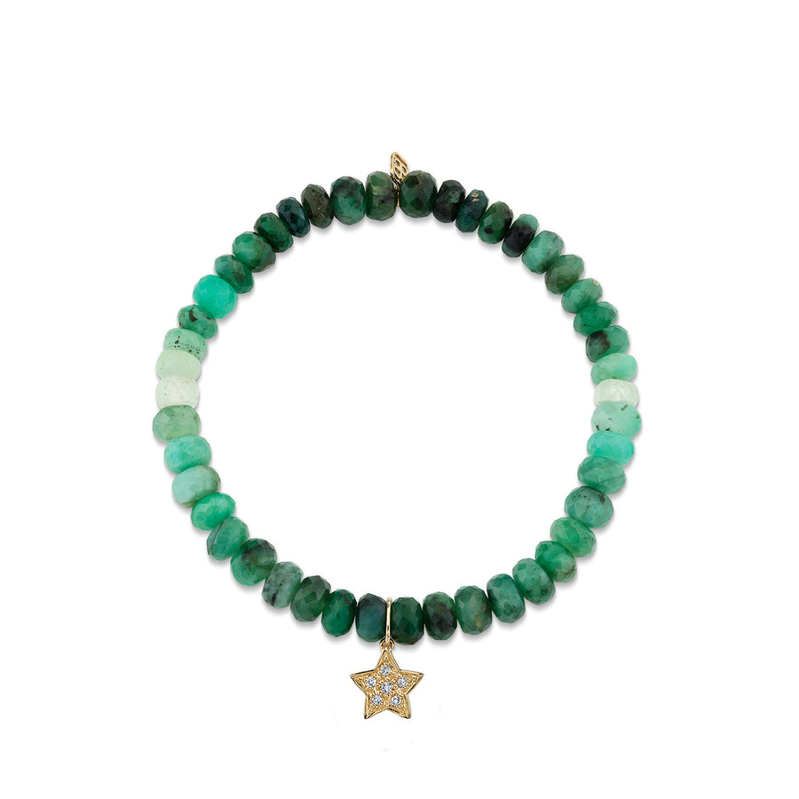 Gold & Diamond Star on Emerald - Sydney Evan Fine Jewelry