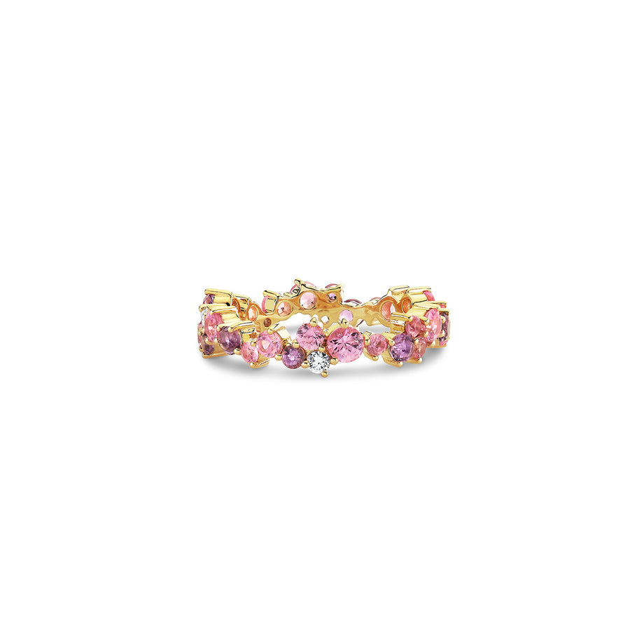 Gold, Diamond, Amethyst & Pink Sapphire Wicked Glinda Cocktail Eternity Ring - Sydney Evan Fine Jewelry