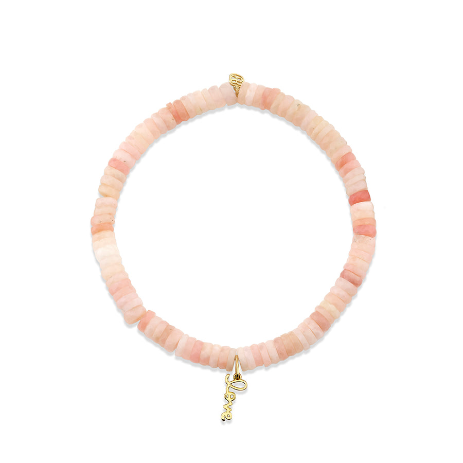 Pure Gold Tiny Love on Pink Opal - Sydney Evan Fine Jewelry