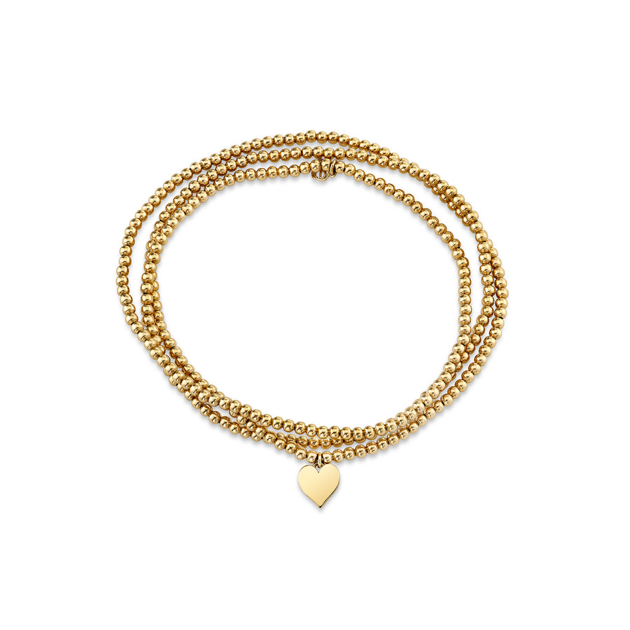 Pure Gold Tiny Heart on Gold Beads - Sydney Evan Fine Jewelry