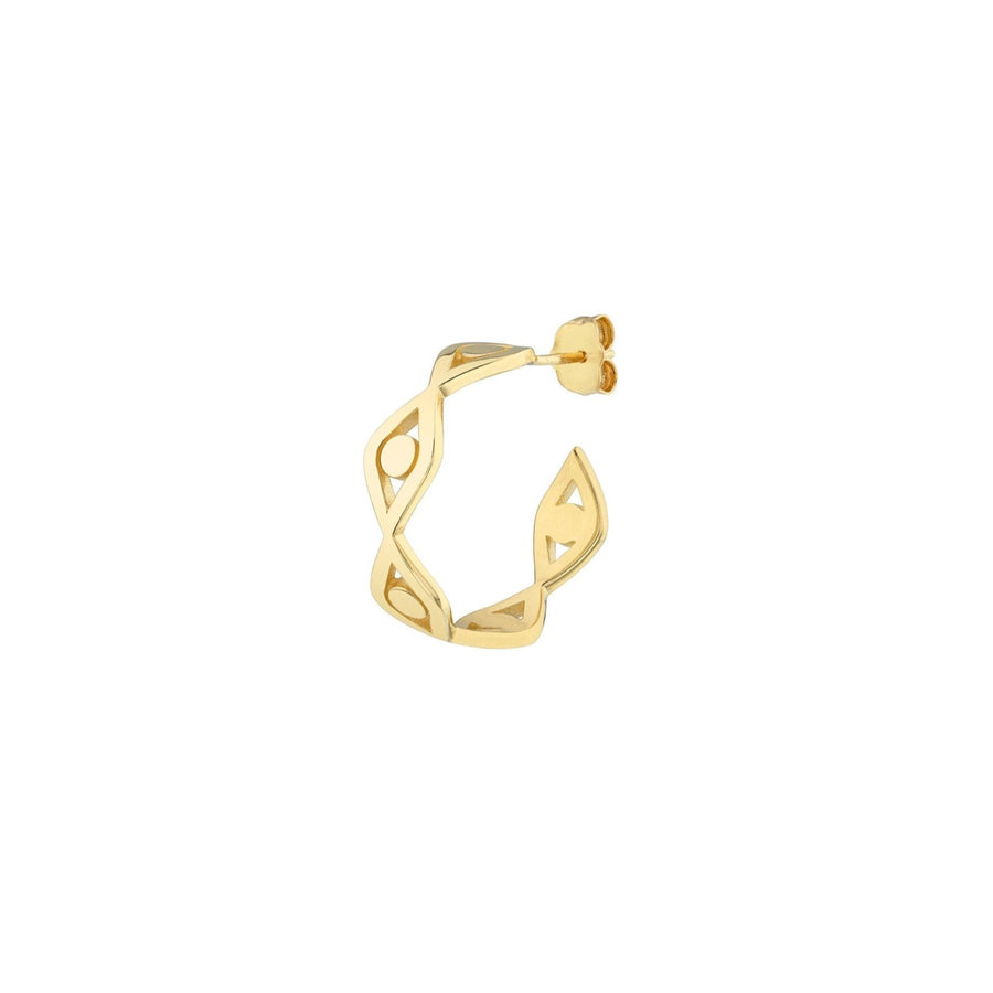 Pure Gold Medium Eye Link Hoops - Sydney Evan Fine Jewelry