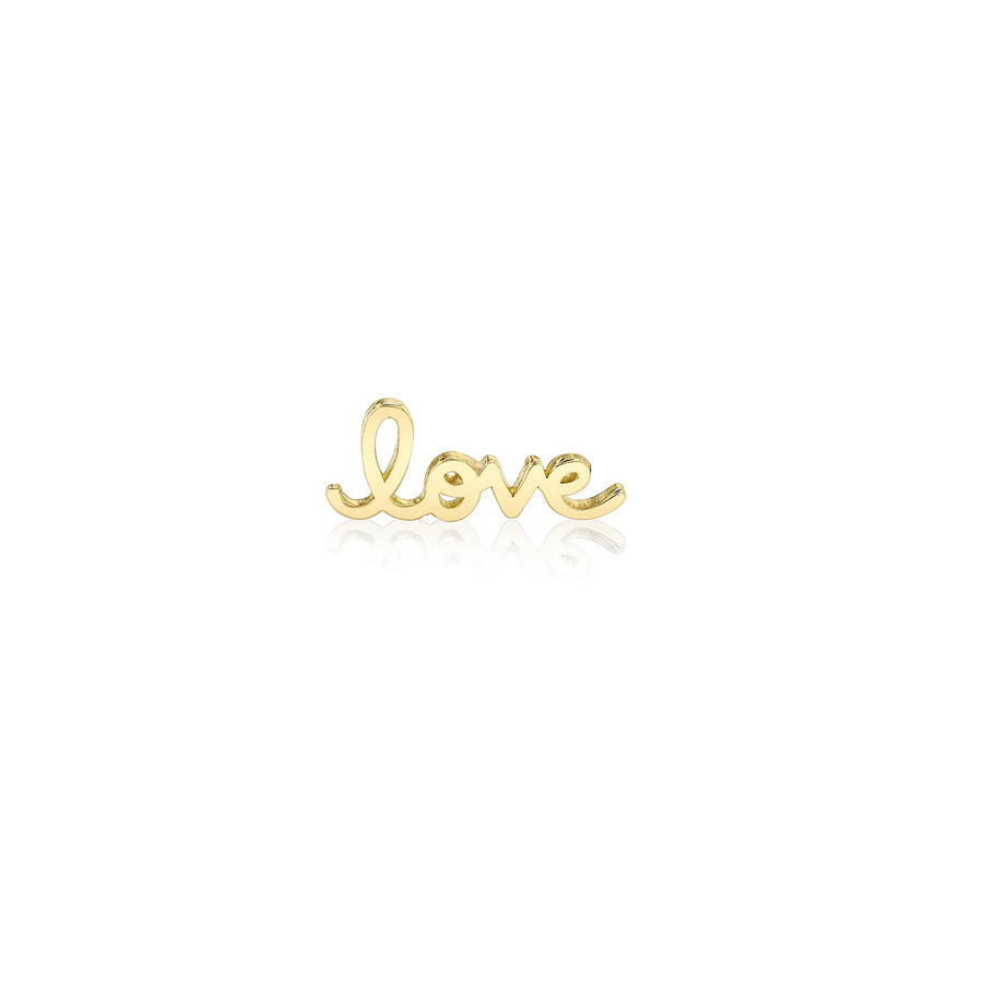 Pure Gold Tiny Love Script Stud - Sydney Evan Fine Jewelry