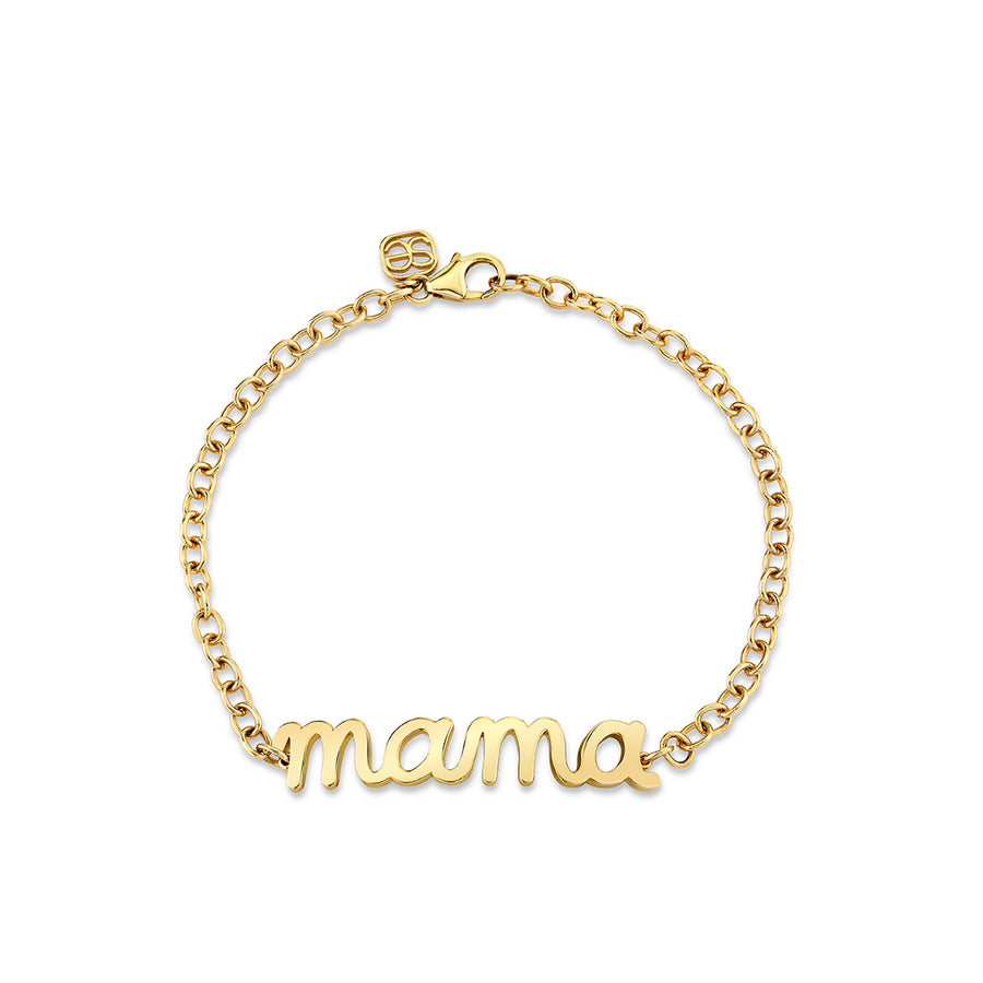 Pure Gold Large Mama Script Bracelet - Sydney Evan Fine Jewelry