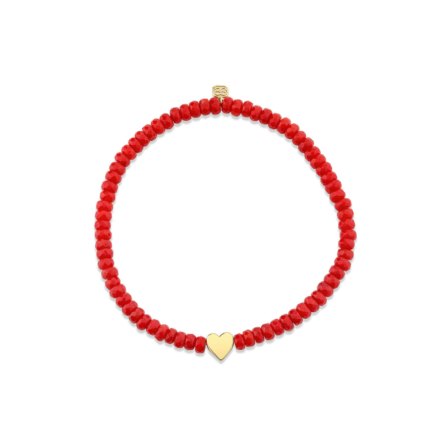 Pure Gold Tiny Heart on Red Sea Bamboo - Sydney Evan Fine Jewelry