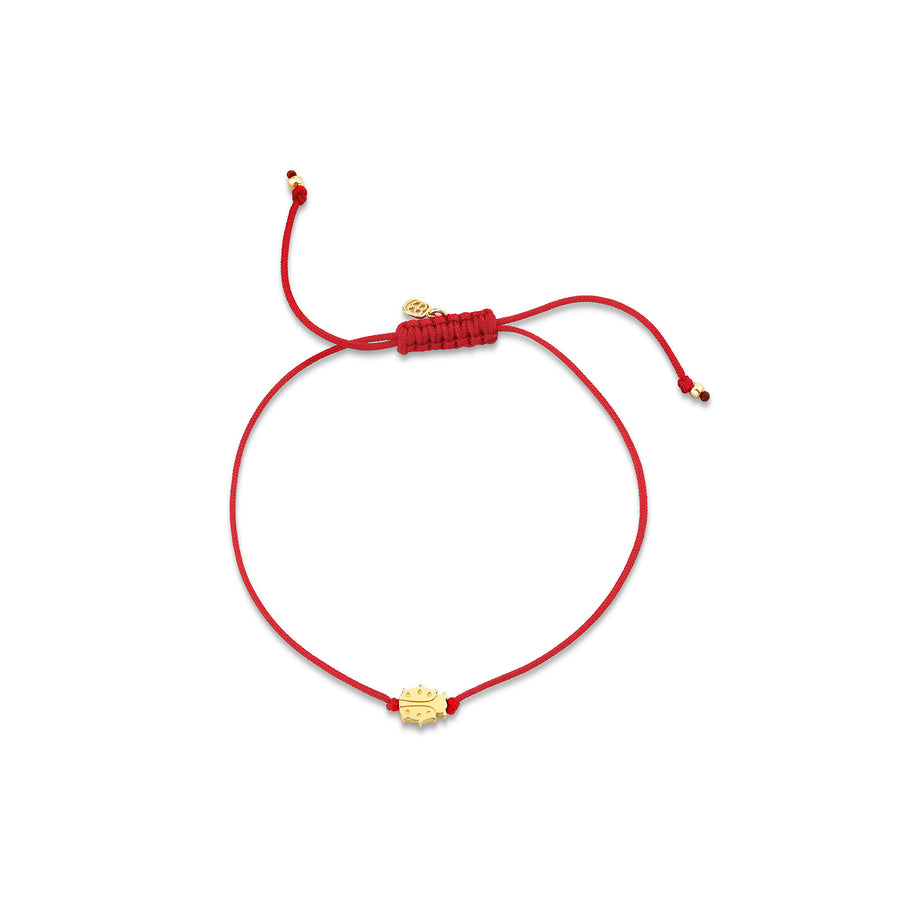 Pure Gold Tiny Ladybug Bead Cord Bracelet - Sydney Evan Fine Jewelry