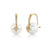 Gold & Diamond Starburst Pearl Bead Earrings