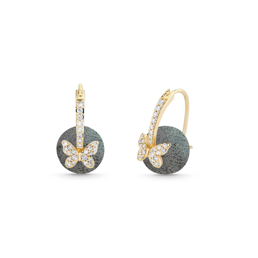 Gold & Diamond Butterfly Labradorite Earrings - Sydney Evan Fine Jewelry