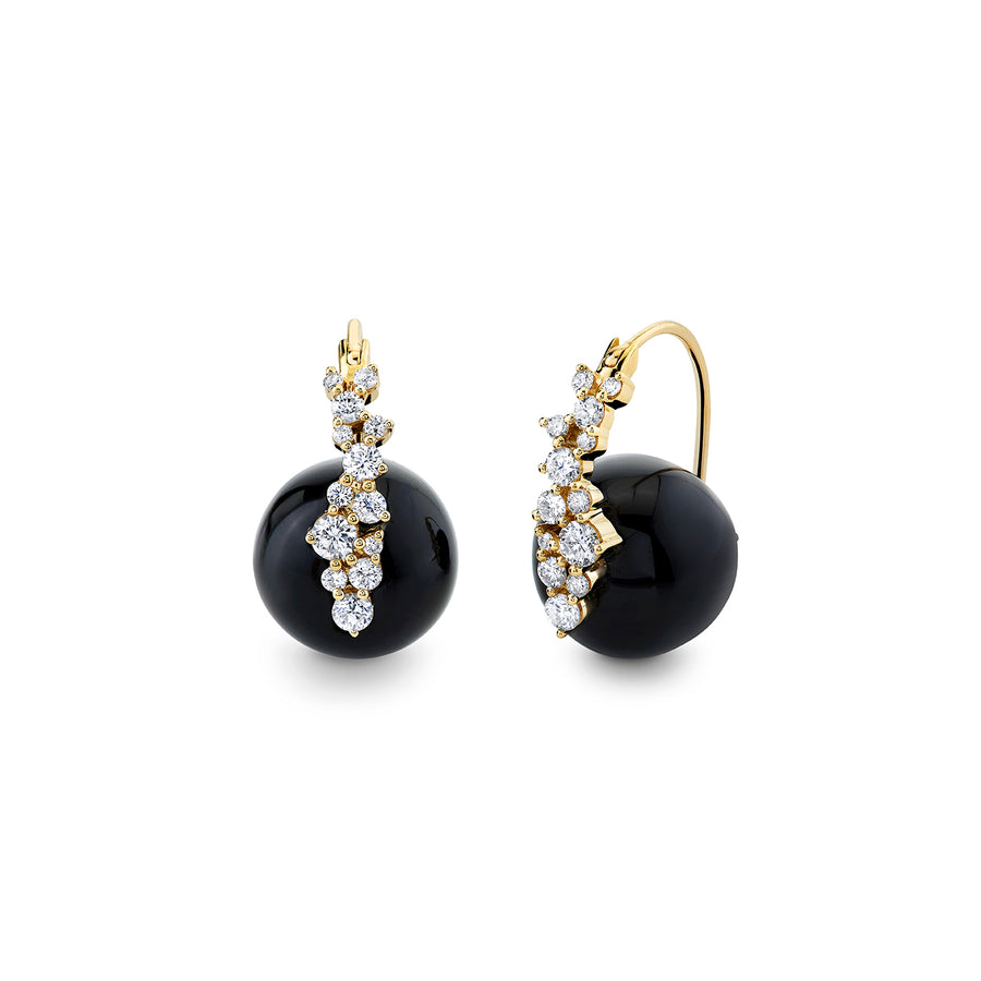 Gold & Diamond Cocktail Onyx Earrings - Sydney Evan Fine Jewelry