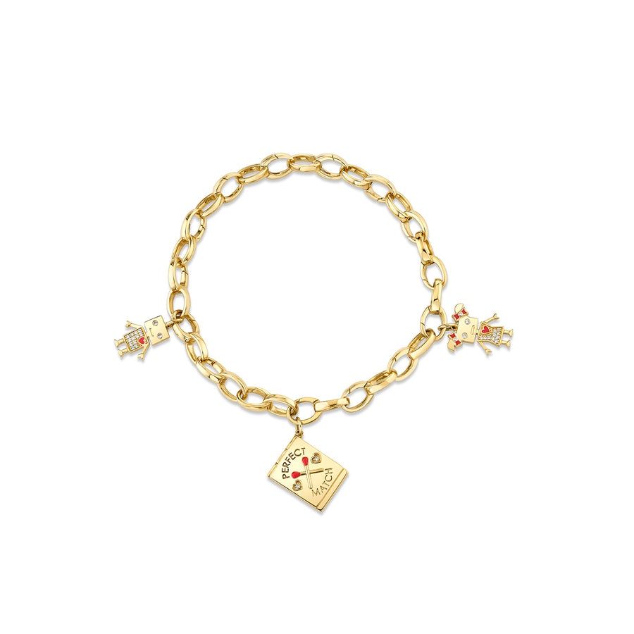 Gold & Diamond Perfect Match Charm Bracelet - Sydney Evan Fine Jewelry