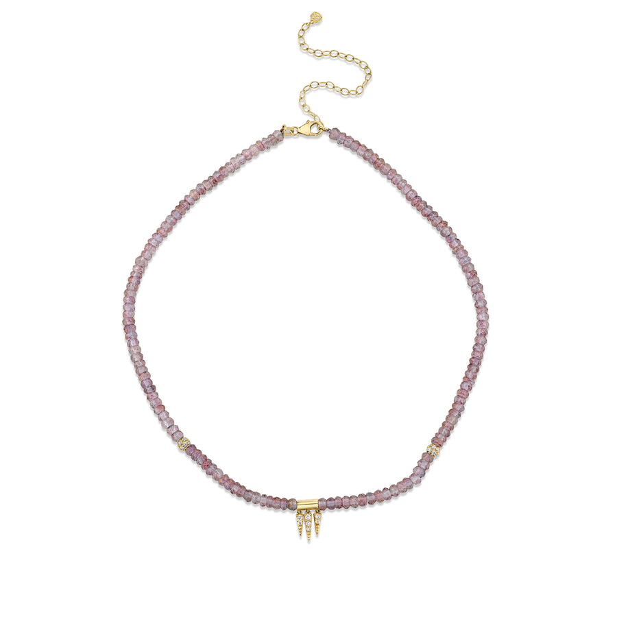 Gold & Diamond Fringe and Pave Ball Mystic Rainbow Quartz Faceted Rondelle Beaded Choker Combo - Sydney Evan Fine Jewelry