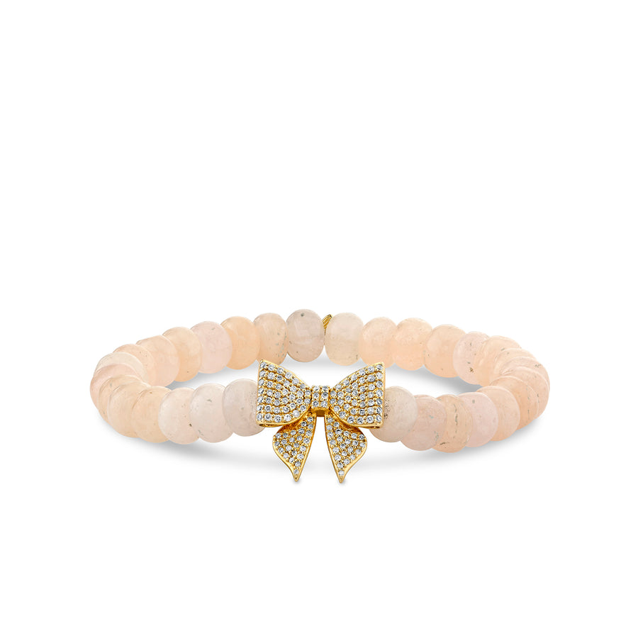 Gold & Diamond Bow on Morganite - Sydney Evan Fine Jewelry
