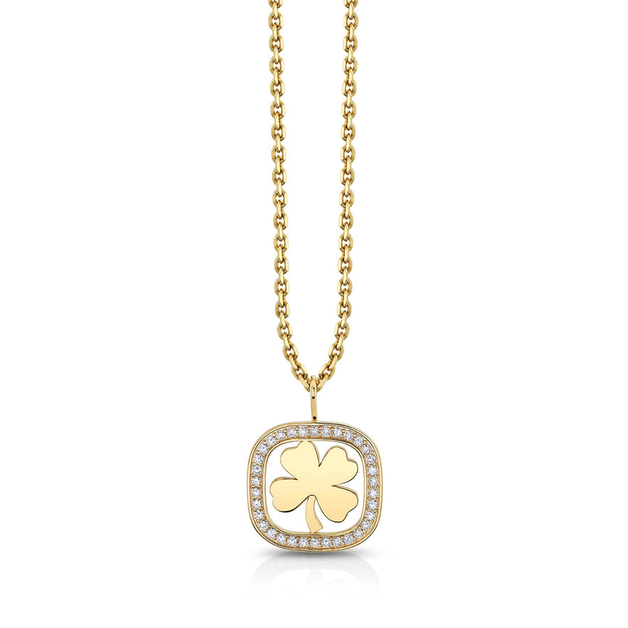 Men's Collection Gold & Diamond Large Clover Open Icon Charm - Sydney Evan Fine Jewelry