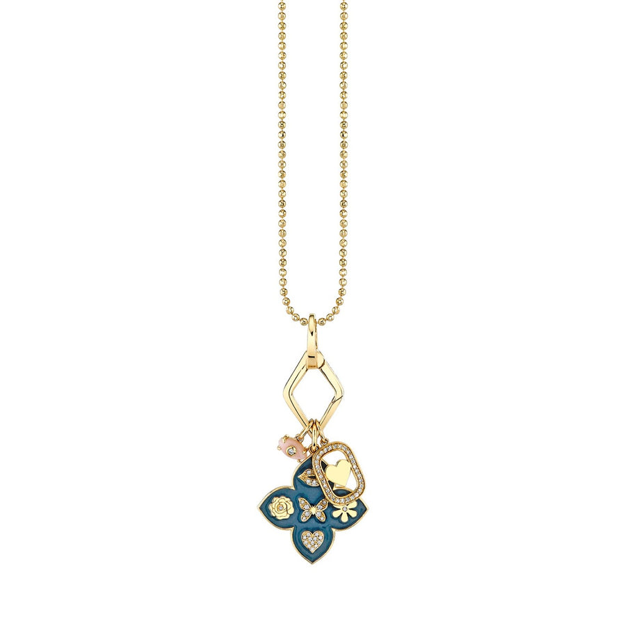 Gold & Diamond Moroccan Flower Heart Necklace - Sydney Evan Fine Jewelry