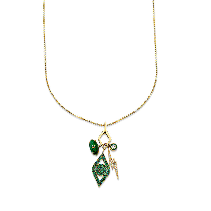 Men's Collection Gold & Diamond Emerald Multi-Charm Necklace - Sydney Evan Fine Jewelry