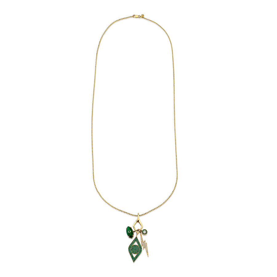 Men's Collection Gold & Diamond Emerald Multi-Charm Necklace - Sydney Evan Fine Jewelry