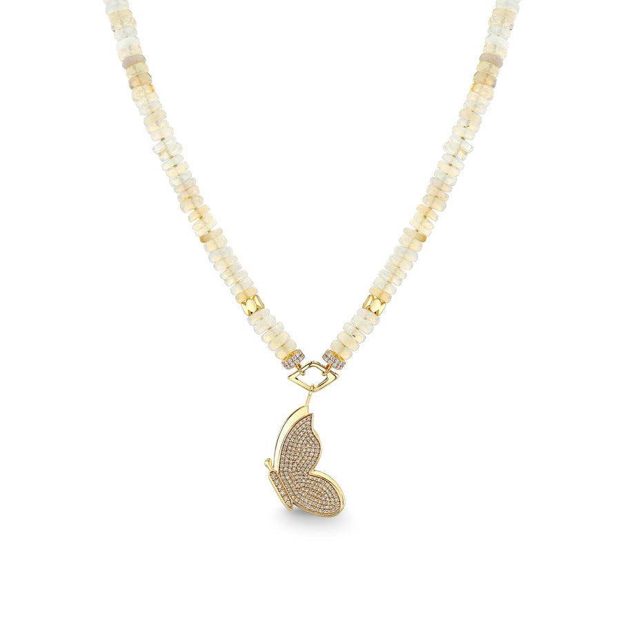 Gold & Diamond Butterfly Opal Necklace - Sydney Evan Fine Jewelry