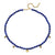 Gold & Sapphire Fluted Single Stone Charms and Fluted Evil Eye Charm on Lapis Beaded Necklace Combo